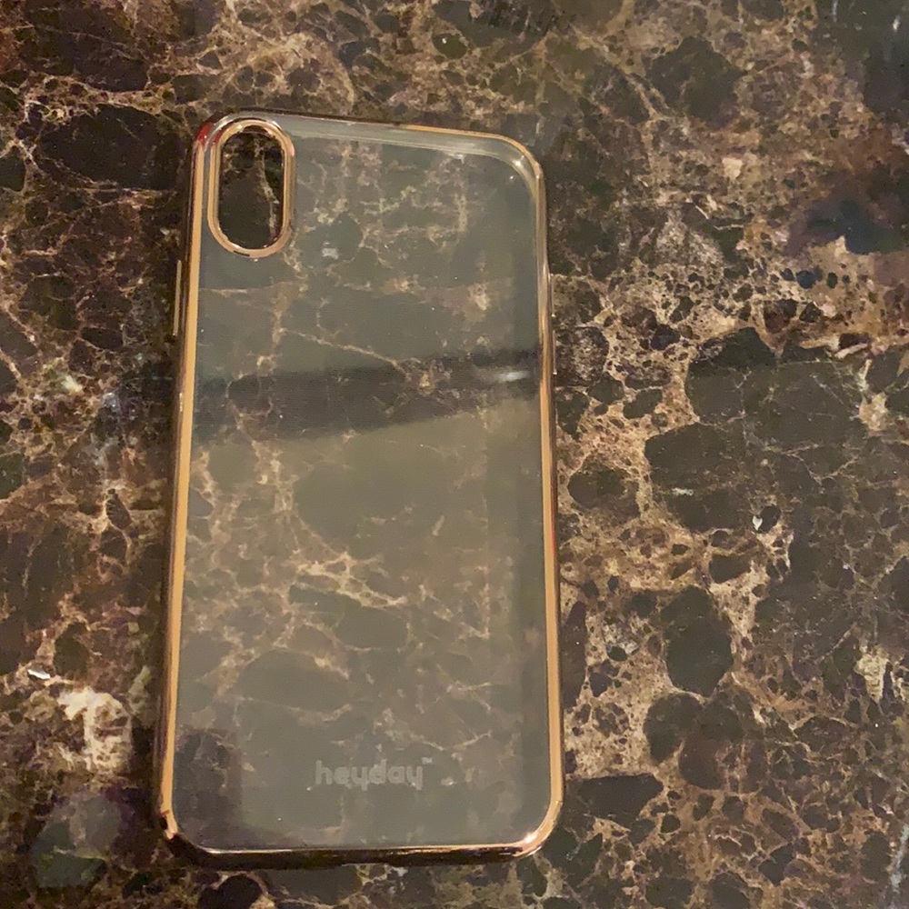 iphone xr clear gold bumper case